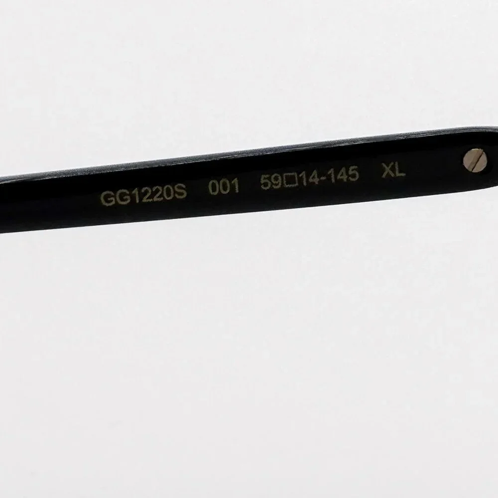 NEW GUCCI SUNGLASSES GG1220S 001 BLACK/GOLD UNISEX EYEWEAR
